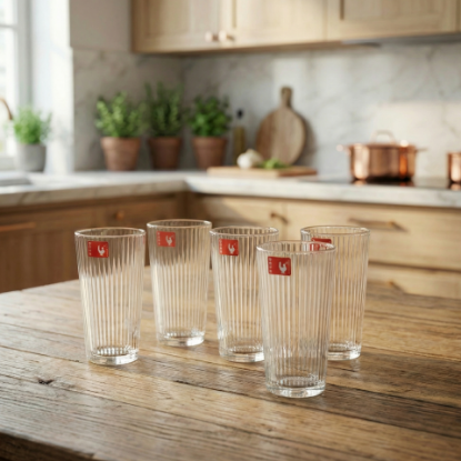 صورة طقم أكواب زجاجية مقلم موديل Y6009