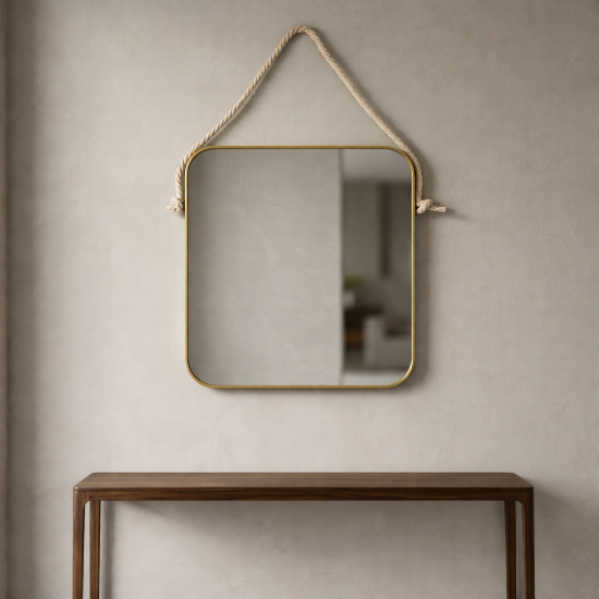 صورة مرآة حائط ذهبية مربعة G-8