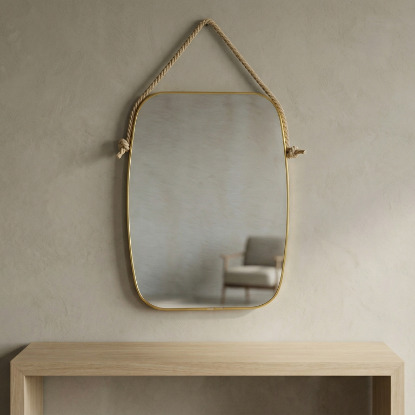 صورة مرآة حائط ذهبية مستطيلة G-16