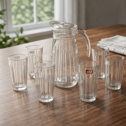 صورة جيك زجاجي مع 6 أكواب موديل YZH-43C