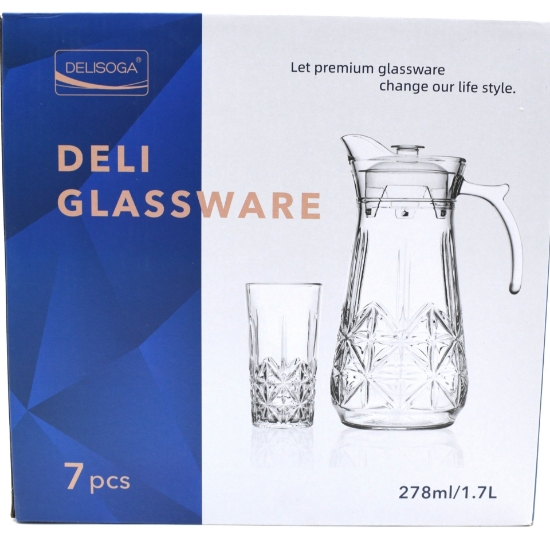 صورة جيك زجاجي مع 6 أكواب موديل YZH-43C