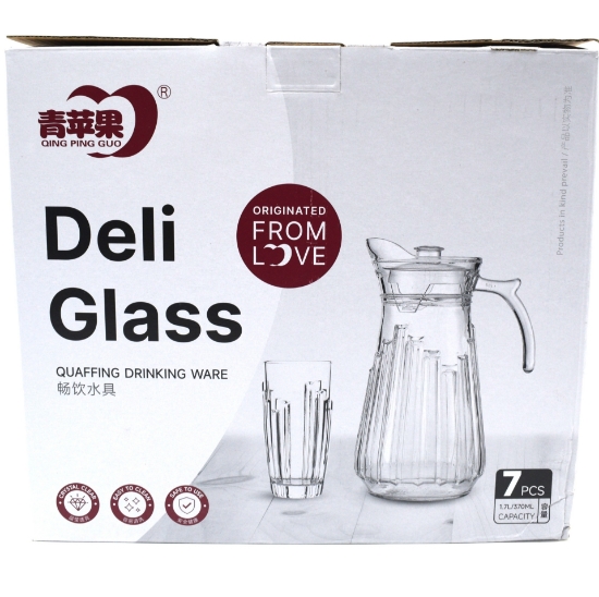 صورة جيك زجاجي مع 6 أكواب موديل YZH-35