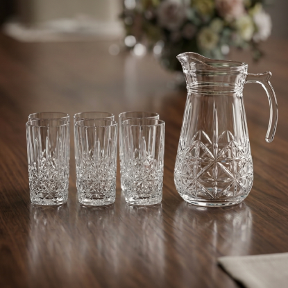 صورة جيك زجاجي مع 6 أكواب موديل YZH-35