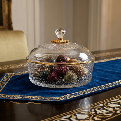 صورة وعاء فواكة و حلويات محبب مع غطاء وسط