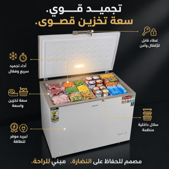 صورة ثلاجة حوض جيباس 300 لتر موديل GCF3006WAH
