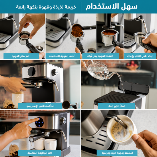 صورة ماكينة صنع الكابتشينو  جيباس 1,5 لتر موديل GCM41511