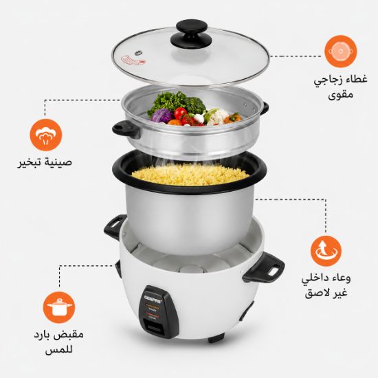 صورة طباخ الأرز جيباس 1.5 لتر موديل GRC4325